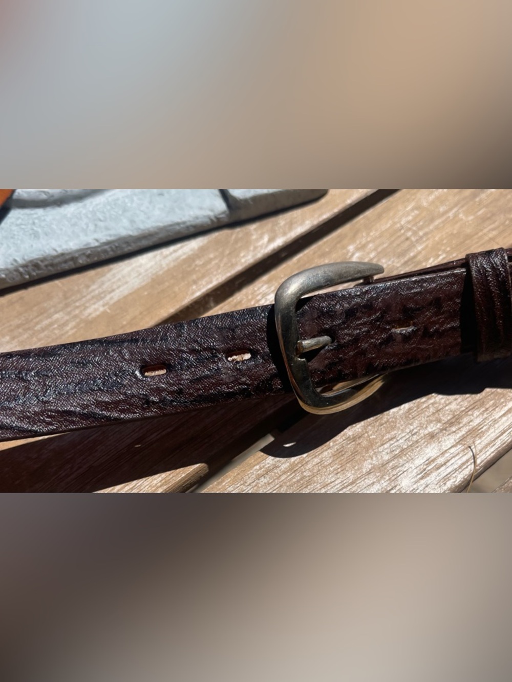 Wehmeier’s Sharkskin Belt Brown Steerhide Lined Size 33 Western Exotic Leather